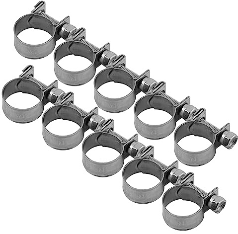 10 Stück Mini Dicke Edelstahl Schlauchschellen Jubilee Collier Inox Kraftstoffleitung Schlauchschelle Clips (14-16 mm)