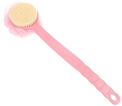 FOMIYES Spazzola Corpo Manico Lungo Doppio Uso Per Doccia e Bagno Con Setole Morbide Rosa Pulizia e Massaggio Schiena Piedi e Ginocchia Per Uomo e Donna