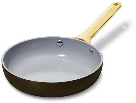Caraway Nonstick Ceramic Mini Fry Pan (1.05 qt, 8) - Non Toxic, PTFE & PFOA Free - Oven Safe & Compatible with All Stovetops (Gas, Electric & Induction) - Black