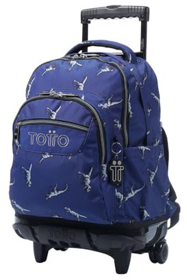 TOTTO Mochila Escolar Ruedas T-Rex Azul Unisex-Adulto Azul 60