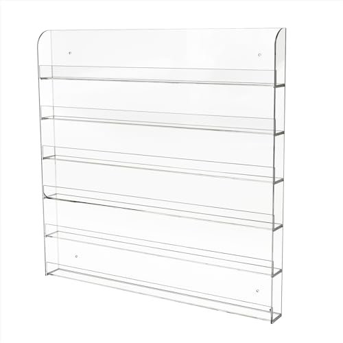 FUROMG Nail Polish Organiser Wall Mounted Acrylic Nail Polish Display Rack Stand 6 Layer Acrylictransparent Organizer Shelf Holder Wall Mounted Display Rack