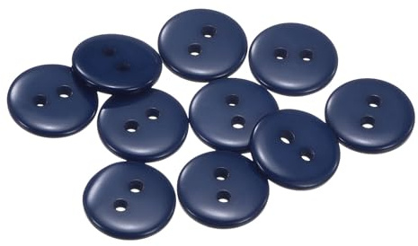 QUARKZMAN 10pcs Botones de Resina, 2 Agujeros 12.5mm Botones Redondos de Costura Botón Decorativo de Coser para Trajes Ropa Camisas Pantalones Manualidad Bricolaje, Azul Marino