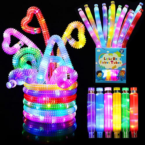 Piucrty Lot de 8 tubes pop lumineux pour anniversaire d'enfant - Petits cadeaux pour invités - Petits objets - Pour fête, occupation - Gadgets tombola - Prix pour enfants - Bâtons lumineux - Petits