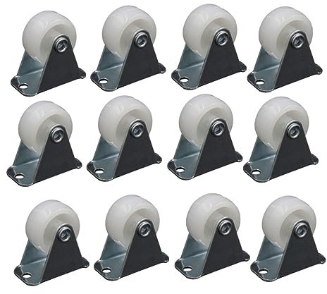 JECOMPRIS 12pezzi Ruote Girevoli Per Ufficio e Mobilità Di Mobili Resistente e Silenzioso Senza Viti Per Carrelli e Attrezzature Industriali