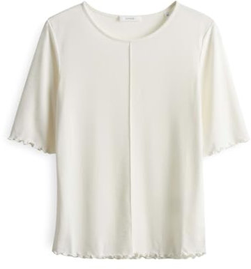 OPUS Damen Kurzarmshirt | Shirt SIROSA Slim aus ECOVERO™ Viskose Mix Milk, 42