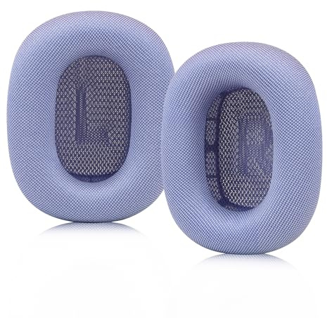 SINOWO Verbesserte Ohrpolster für Apple AirPods Max Kopfhörer, Silikagel-Netzgewebe, Ersatz-Ohrpolster mit Memory-Schaum und Magnet, näher am Original (lila)