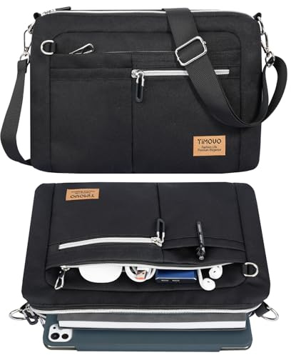 TiMOVO 9-11 Pollici Custodia per Tablet per iPad 10.9/10.2, i Pad Air 11/Air 5a/4a Gen. 10.9, Galaxy Tab A9+/A9 Plus 11, Design Antifurto e Tracolla, Nero