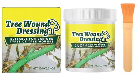Sigillante Per Ferite Degli Alberi,100 G Pasta Per Tronchi - Sigillante Per Innesti Con Pennello | Per Corteccia Danneggiata Bonsai Arbusti Piante Tronchi Frutteto Giardino Parco Paesaggio Vivaio