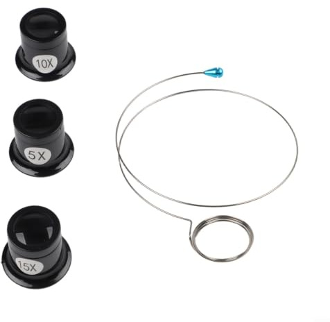 Handhållen klocka förstoringsglas kit, 4 st smycken lupp med 5 x 15 x, glaslins förstoringsverktyg för hobbyistreparation och gradering