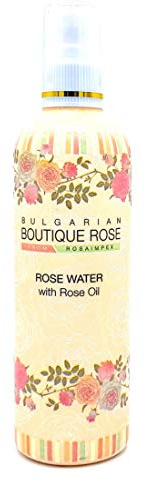 Acqua di Rose Naturale con Spray 330ml dalla Boutique Rose, Senza Conservanti, Senza Parabeni