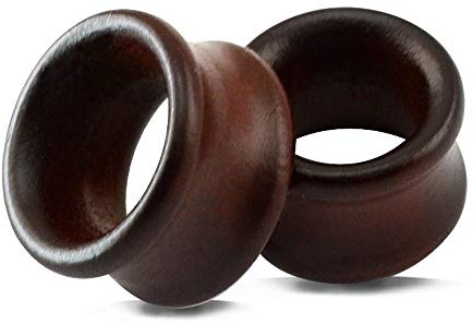 Vintage Natural Brown Wood Organic Ear Tunnel Plugs Stretcher Gauges for Men and Women (Gauge=1/2(12mm))