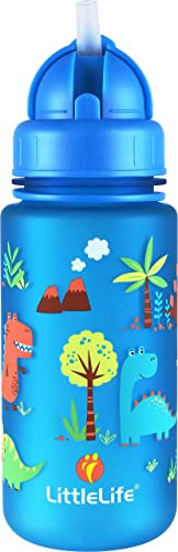 LittleLife Trinkflasche mit Strohhalm für Kinder, einfach zugängliche Trinköffnung, 400 ml