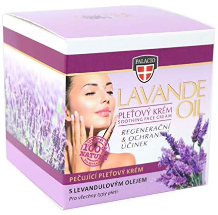 Palacio regenerierende Gesichtscreme mit 100% Bio-Lavendel-Öl ohne künstliche Farbstoffe, Silikone, Parabene - 50 ml