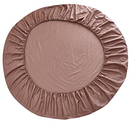 joyMerit Spannbettlaken rund Spannbettlaken Betttuch Bettlacken aus Baumwolle Ø 200cm - Kaffee