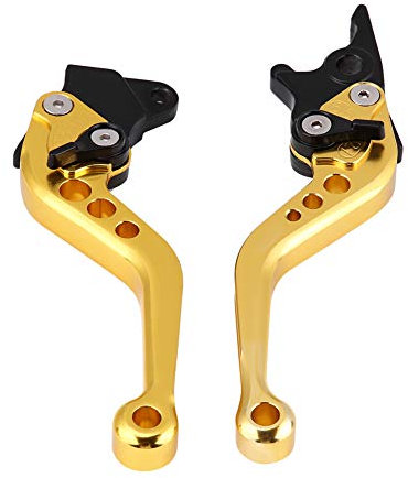 Hlyjoon Moto 2pcs 22mm 7/8 CNC En Aluminium Moto Embrayage Tambour De Frein Levier Poignée Pièces De Rechange Fit pour Moto Universel(Jaune) sur ron dirt bike+levier d'embrayage or