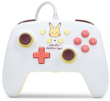 Verbesserter Kabelgebundener PowerA Controller für Nintendo Switch – Pikachu Electric Type, Gamepad, Game-Controller, Kabelgebundener Controller, Offiziell Lizenziert
