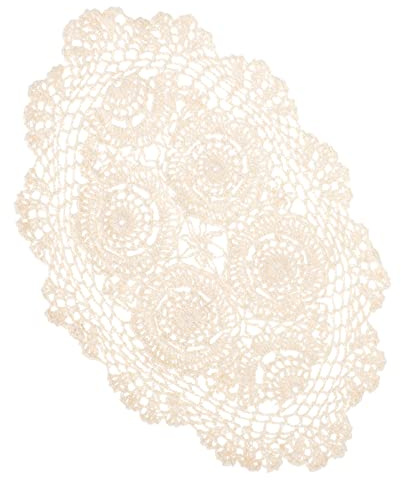 Angoily Nappe en Crochet Faite Main en Tissu Délicat Ajouré pour Décoration de Table Rétro, Portable et Élégante, pour Salle à Manger et Salon
