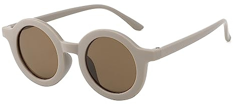 ASVP Shop Kids Girls Boys Children Cute Round Retro Sunglasses Shades (Light Brown)