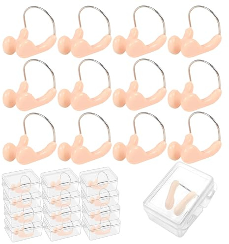 AOMAIGAD Nuoto Naso Clip，12 Pack Silicone Spine del Naso，Fermo e affidabileper Il Nuoto Clips da Nuoto Impermeabile Tappi Protezione per Adulti e Bambini (12 PCS)