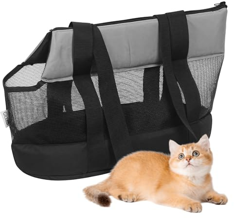 Borsa per gatti fino a 5 kg: Traspirante borsa per cani con fibbia a corda, Portatile borsa da trasporto per piccoli animali domestici, Borsa da trasporto per gatti e cani piccoli, per shopping e