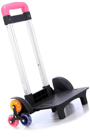 Carrito plegable con 6 mochilas, carro con asa telescópica, equipaje, equipaje de viaje, carro de mano para estudiantes, niños y niñas