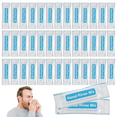 GMDP Sel lavage de nez - Sachets de 2,7 g de sel de lavage nasal - 40 sachets pour kit d'irrigation nasale pour adultes et enfants