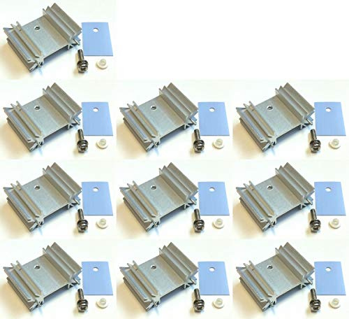 Easycargo TO-220 TO-247 Heatsink + Insulator/Mounting kit (Screw+Washer+Bushing+Insulator Rubberized Silicone+ Heatsink TO-220) for LM78XX Voltage Regulator, Power MOSFET Transistor 25mmx34mmx12mm