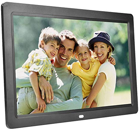 Cornice digitale, full HD 12 pollici 1280 * 800HD display foto/musica/lettore video calendario sveglia timer di accensione/spegnimento automatico con telecomando(nero)
