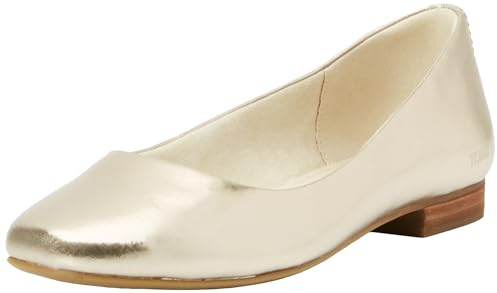 TOMS Ballerines Plates Briella pour Femme, Cuir métallique doré Clair, 36.5 EU