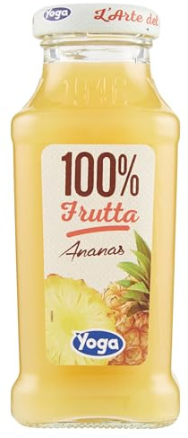Yoga Succo di Frutta Ananas 100% Confezione da 12 Bottiglie da 200 ml