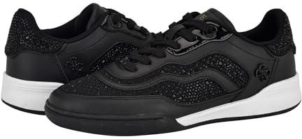 Guess PRITIE Sneaker pour Femme, Noir Strass 001, Pointure 41, Strass Noir 001, 38.5 EU