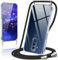 Coiwxmoi Handyband Handyhülle für Huawei Mate 20 Lite Hülle mit Band 6,3,Transparent Case mit Kette Abnehmbar zum Umhängen Kordel Schutzhülle,Weich Silikon Stoßfest Cover für Mate 20 Lite,Schwarz