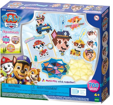 Aquabeads 35126 Paw Patrol Mega Bastelset, Wasserperlen Kreativset mit Paw Patrol Charakteren, Rubble, Chase, Sky, Für Kinder ab 4 Jahren, kindersicher, kein Bügeln oder Kleben erforderlich