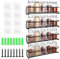Especieros Para Cocina, Juego de 4 Organizador Especias Cocina, Organizador Cocina con 8 Adhesivos y Tornillos Autoadhesivos, se Puede Utilizar como Oorganizador de Armario de Cocina y Especiero Pared
