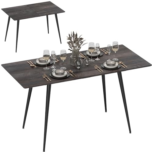 HOMCOM Esstisch ausziehbar rechteckig Küchentisch für 6-8 Personen mit Holzoptik, Schiebeschienen und Verriegelungen Esszimmertisch, Grau, 120-160 cm