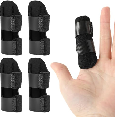 BDGYCK 4 PCS férulas para dedos, Férulas Ajustables, Férula dedo gatillo Protector para dedos, Para Dedo en Gatillo, Artritis, Tendinitis y Fracturas(Negro)