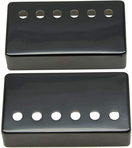 Dopro Set of 2 Humbucker Guitar Pickup Cover Brass Humbucker Pickup Covers 50mm/52mm Pole Spacing Fits most Epiphone Les Paul Black