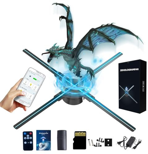 Missyou Projecteur Hologramme 3D et 700 vidéothèques, projecteur holographique Horreur Affichage pour expositions, approvisionnement (52 cm)