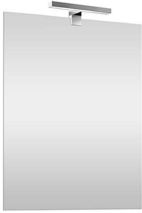 Inbagno Specchio con Lampada LED Reversibile, COMPLETA di luce LED cromata da 30 cm a risparmio energetico (Luce Fredda, 50x70 Reversibile)