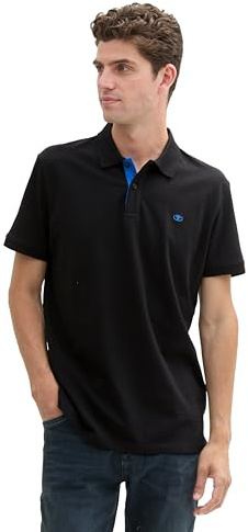 TOM TAILOR Herren Basic Piqué Poloshirt, 29999 - Black, M