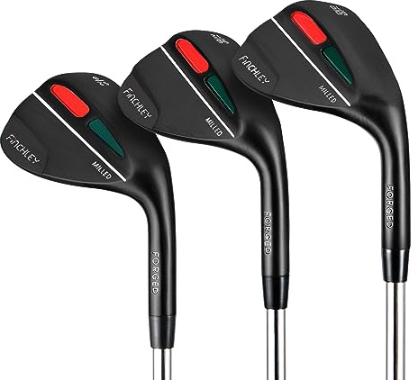 FINCHLEY Ensemble de cales de golf forgées – Comprend une cale de 52 espacements, un coin de sable 56 et une cale de 60 lob pour une maîtrise ultime du jeu court, main droite, noir
