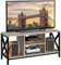 Yaheetech TV Stand for 50 Inch TV, Industrial TV Cabinet with X-Shape Structures & Open Storage Shelves, Media Entertainment Centre for Living Room, Grey