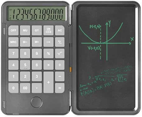 Maizoon Grundläggande kontor miniräknare med 15,24 cm LCD skrivplatta uppladdningsbar vikbar bärbar ordplatta idealisk för affärslärande studenter hem grå