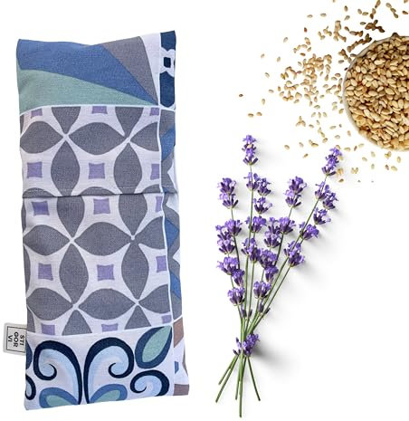 STIGORVI - Saco de semillas para microondas con funda lavable- Saco térmico para microondas - Cojín microondas (13cmx31cm) - Hecha a mano en España - 100% artesanal de semillas naturales lavanda