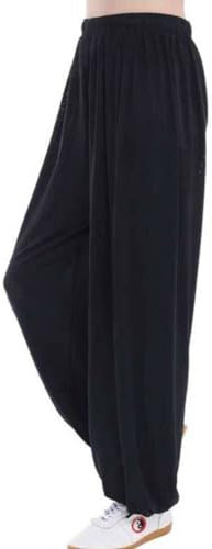 YOYOBABY Tai Chi Hose Herren und Damen Gummizug in Der Taille Kung Fu Workout Hose Weich und Atmungsaktiv Lantern Pants Yoga Kampfsport Trainingshose,003,2XL