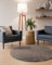 Interiyou Hochflor Teppich Sofia - 80x80 cm Rund Taupe - flauschig und einfarbig - waschbar und rutschfest - weicher Langflor