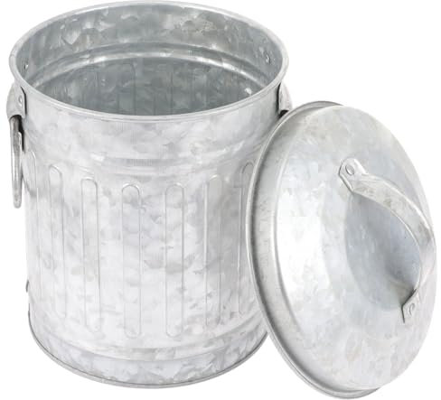 SEWACC Bote De Basura Pequeño Para Escritorio Papelera Decorativa De Hierro Vintage Cubo De Almacenamiento Multifuncional Para Oficina Y Hogar Ideal Para Flores Y Utensilios