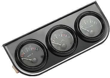 Zusatzinstrument Öltemperaturanzeige Schwarz Öltemperatur Öldruck Voltanzeige Volt Voltmeter Zusatz Instrumente in Triple Gauge Kit Wassertemperatur Öl Manometer Sensor für Auto/Lkw Schwar