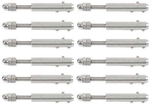 CaFfen Drehseilklemmen 12 Stück Handschraubenklemme Drahtseil 4 mm Gewindebolzen Spannung Endbeschlag mit Sechskant Madenschraube Bolzen Schnalle for Treppendeckpfosten DrahtseilhüLsen