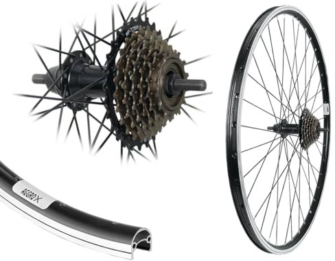 AGGRO-X 28 Zoll Alu Hinterrad 19-622 Laufrad Hohlkammer V-Profil Felgenbremse mit 7 Fach Zahnkranz 21 Gang